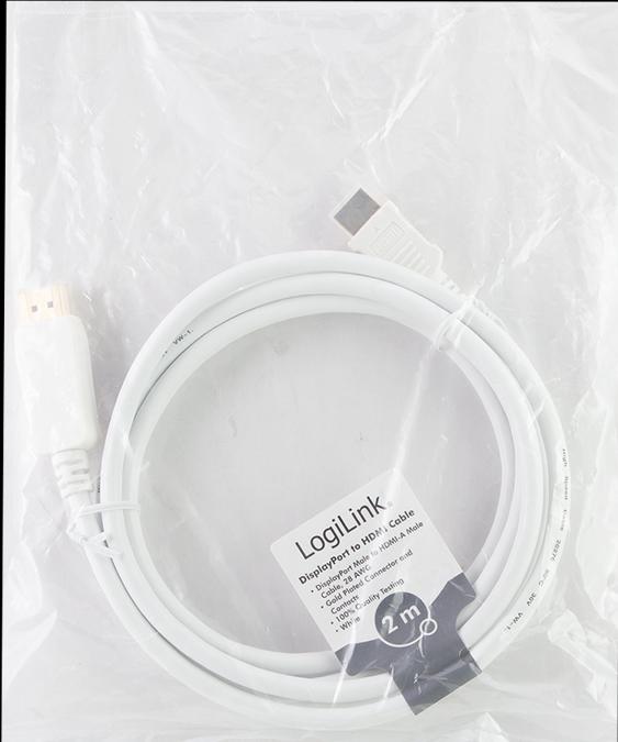 Actual product image LogiLink DisplayPort — HDMI (Typ A) (2 m, DisplayPort)