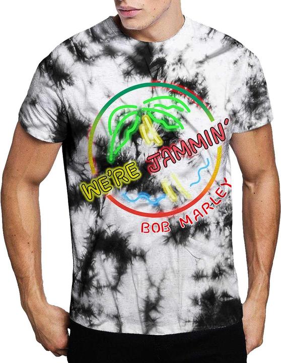 Actual product image Bob Marley Unisex Adult Neon Sign T-Shirt (XL)
