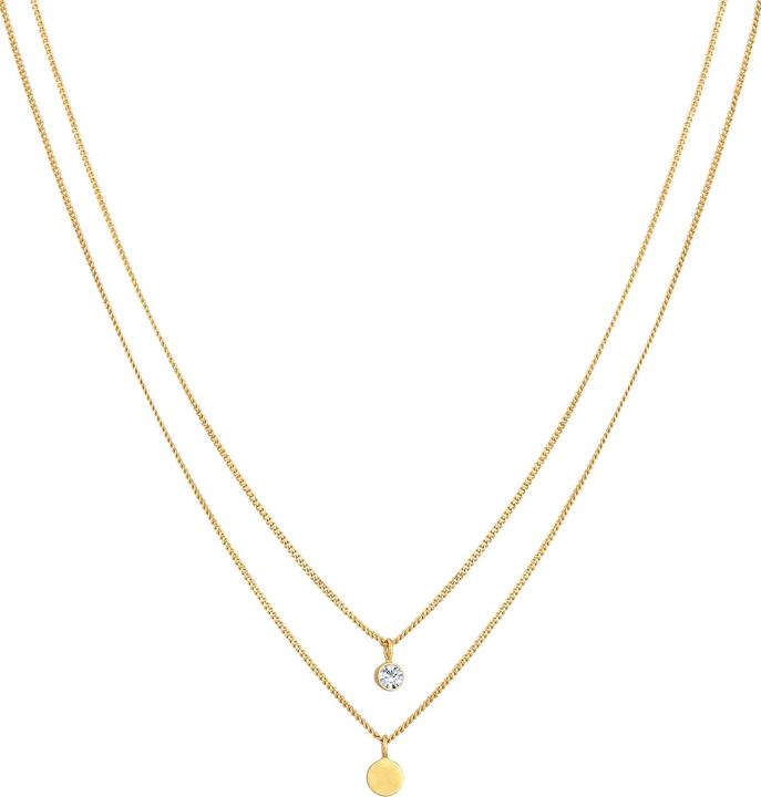 Actual product image Elli Necklace Layer Plate Crystal 925 Silver (925 sterling silver, Glass crystal, 40 cm)