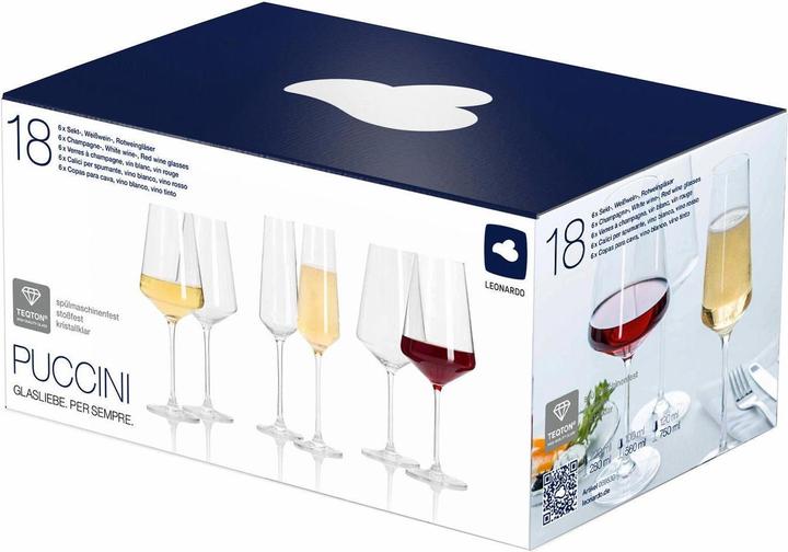 Actual product image Leonardo Puccini (22 cl, 18 Glasses, Red wine glasses, White wine glasses)