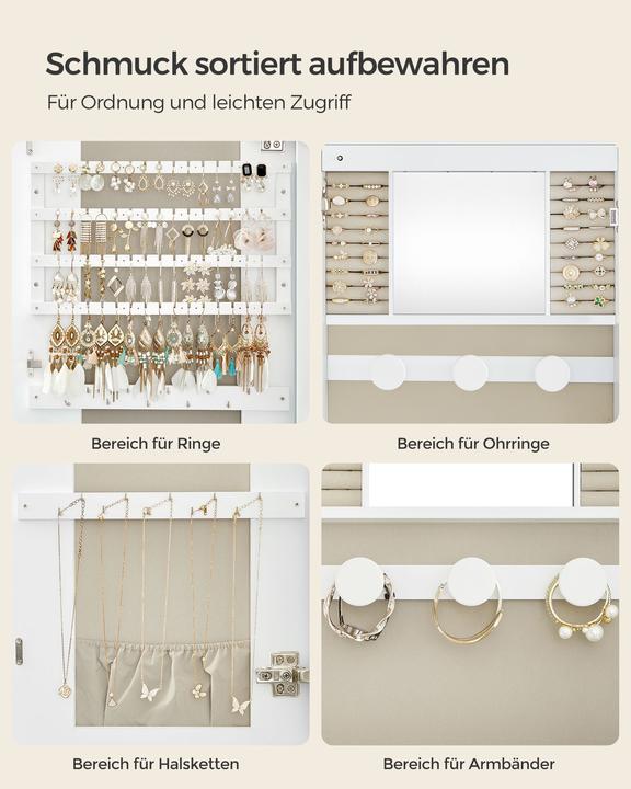 Image du produit Songmics Porte-bijoux miroir