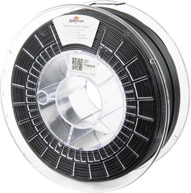 Actual product image Filament PET-G MATT 1.75mm 1kg Deep Black (PETG, 1.75 mm, 1000 g, Black)