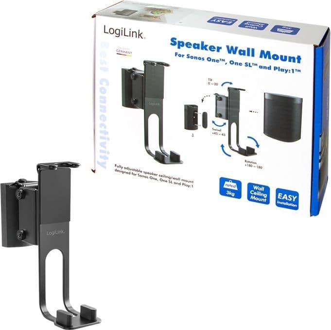 Produktbild LogiLink Wandhalterung für Sonos One, Play:1, One SL (1 Stk., Wandmontage, Drehbar, Neigbar, Schwenkbar)