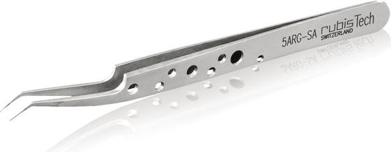 Rubis Pinzette perforiert, gewinkelt, 11.5 cm, 5ARG