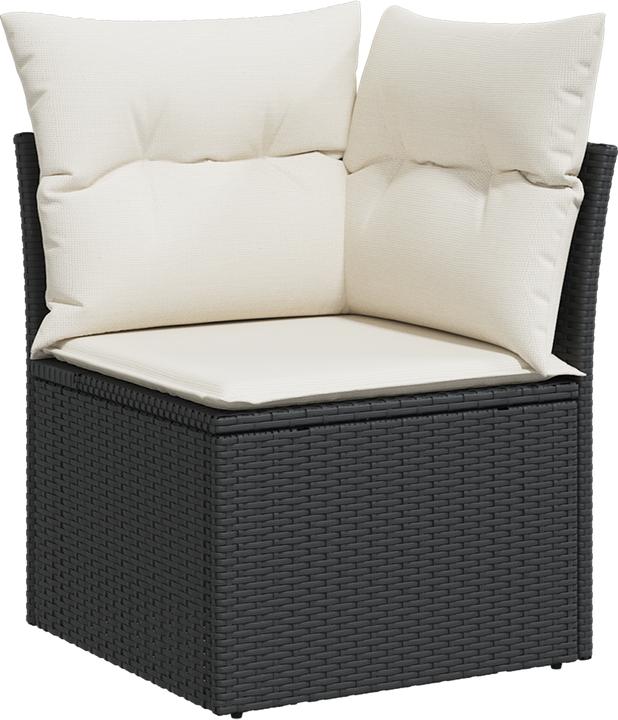 Produktbild VidaXL 4-teiliges Garten-Sofa-Set mit Kissen in schwarzem Poly-Rattan