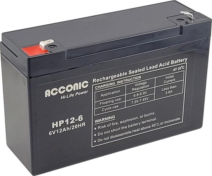 Acconic HP12-6 Hi-Life Power AGM 6V 12Ah USV-Batterie (6 V, 12 Ah)