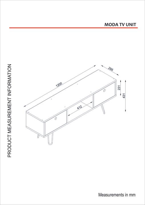 Immagine prodotto Kalune Design Nilo (120 x 43 x 29,5 cm)