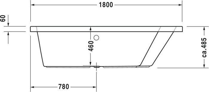 Immagine prodotto Duravit Vasca da bagno PAIOVA 1800x1400mm, 1 spiovente posteriore destro bianco (315 l, 180 cm, 140 cm)