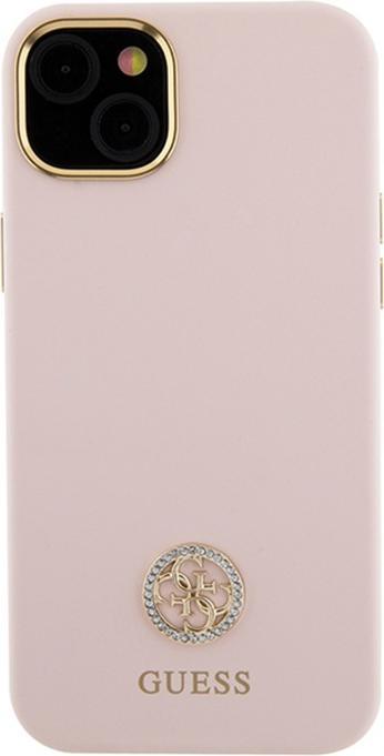 Produktbild Guess GUHCP15M4DGPP iPhone 15 Plus 6.7" jasnoróżowy/pink hardcase Silicone Logo Strass 4G (Apple iPhone 14 Plus)