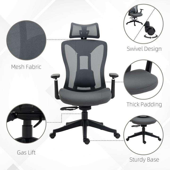 Image du produit Vinsetto Chaise de bureau avec appui-tête réglable