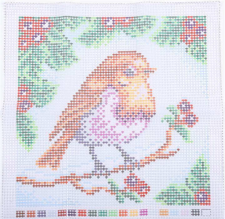 Actual product image Craft Buddy Winter Robin, 43x43cm Cross Embroidery Cushion Set