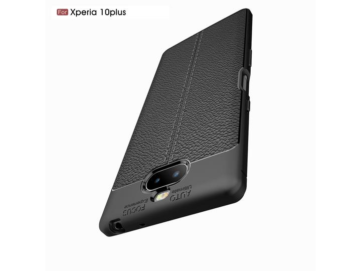 Produktbild Screenguard Sony Xperia 10 Plus Hülle Leather Design TPU Cover (Sony Xperia 10 Plus)