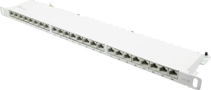 Actual product image Good Connections Patch panel 48.30cm (19") Cat. 6A, 24-port, 0.5 U, STP shielded, tool-free opening, pure white (RA