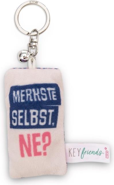 Magni NICI Schlüsselanhänger Mini Plüschkissen Merkste selbst ne? mit Glöckchen 8cm