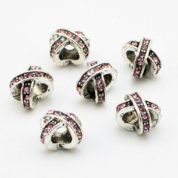 Immagine prodotto Hermex X - Perlina placcata argento 925 con strass - Rosa argentato (Lega metallica)
