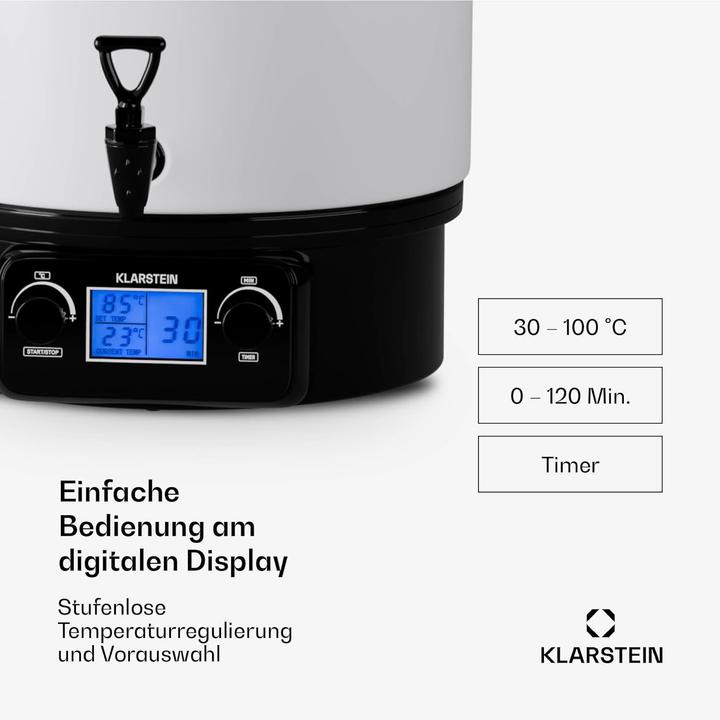 Produktbild Klarstein Digitaler Glühweinkocher & Einkochautomat mit Hahn (27 l)