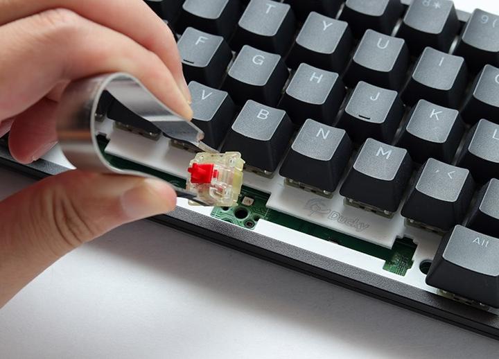 Actual product image Ducky One 3 Yellow Gaming Keyboard, RGB LED - MX-Silent-Red (US) (US, Cable)