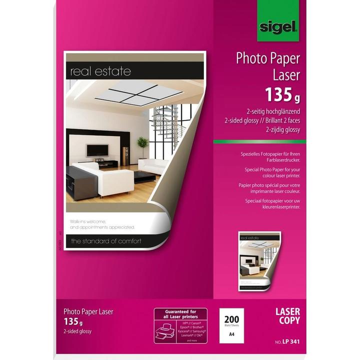 Actual product image Sigel Laser photo paper (135 g/m², A4, 200 x)