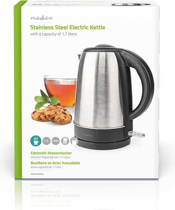 Produktbild Nedis Wasserkocher - 360°-Drehsockel - Trockengehschutz - Strix-Regler - Verdecktes Heizelement - (1.70 l, EU-Stecker)