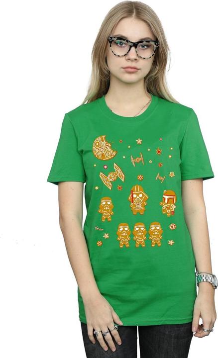 Actual product image Star Wars Womens/Ladies Gingerbread Empire Cotton Boyfriend T-Shirt (XL)