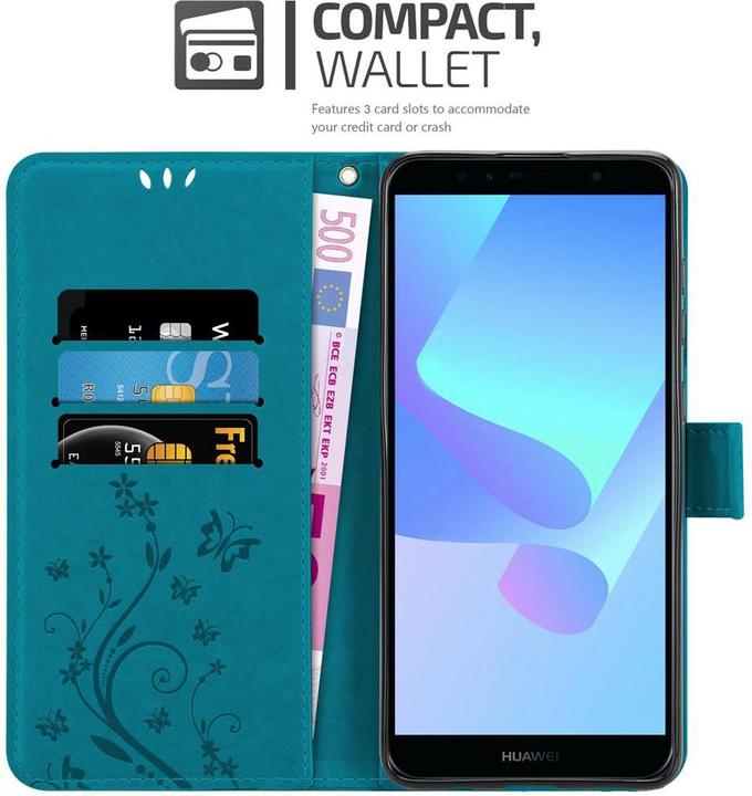 Immagine prodotto Cadorabo Copertina del libro a fiori (Huawei Y6 Prime (2018), Huawei Honor 7a)