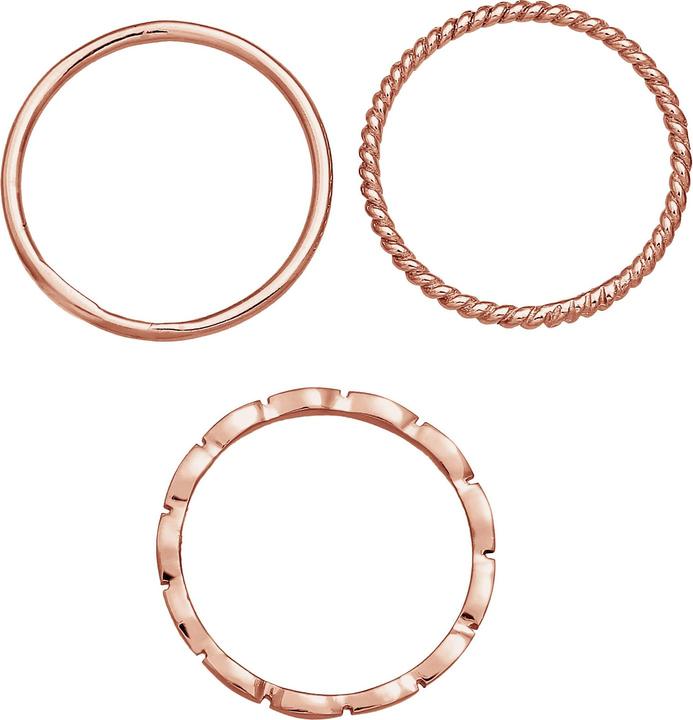 Immagine prodotto Elli Anello a fascia impilabile Set di 3 anelli in argento 925 (56, 925 Argento)
