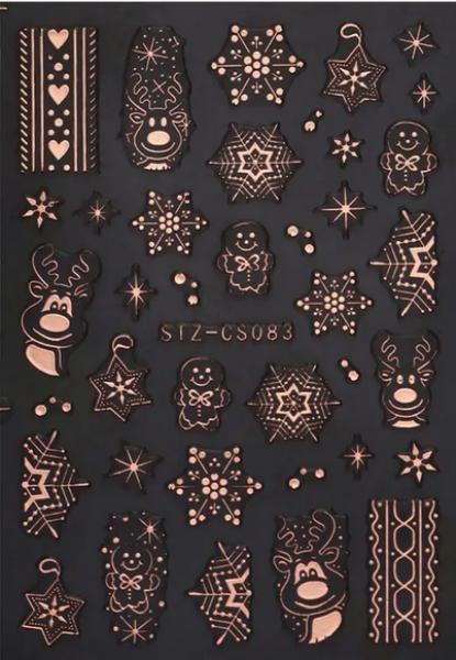 Produktbild Nagellack24 Nail Art Sticker selbstklebend - Weihnachten Roségold