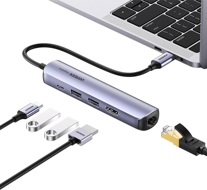 Produktbild Ugreen USB-C zu 2x USB-A (USB-C, 5 Ports)