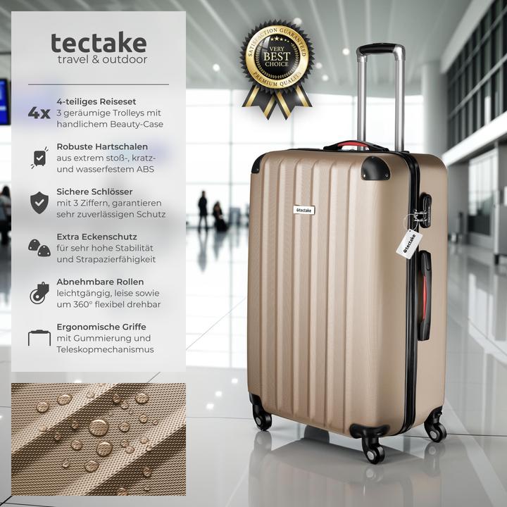 Actual product image tectake Cleo 4-piece with luggage scale (95 l, L (90 - 115l))
