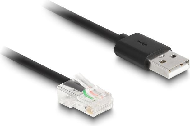 Productafbeelding Delock RJ50 naar USB 2.0 Type-A spiraalkabel voor barcodescanner 2 m