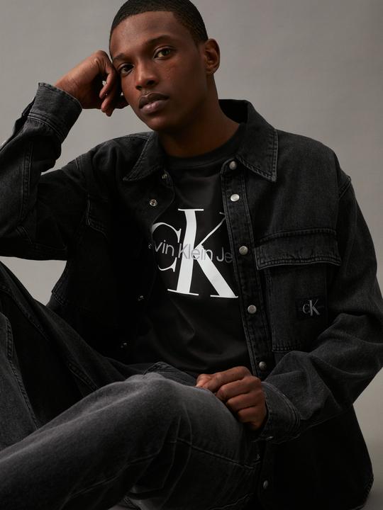 Produktbild Calvin Klein Jeans Jeans Herren T-Shirt Kurzarm Core Monologo Slim Fit, Schwarz (Ck Black), XL (XL)