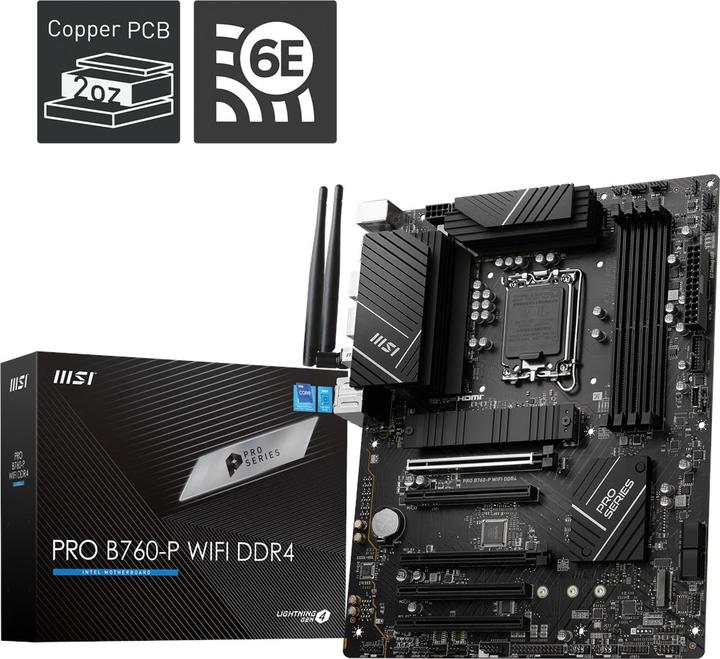 Actual product image MSI PRO B760-P WIFI (LGA 1700, Intel B760, ATX)