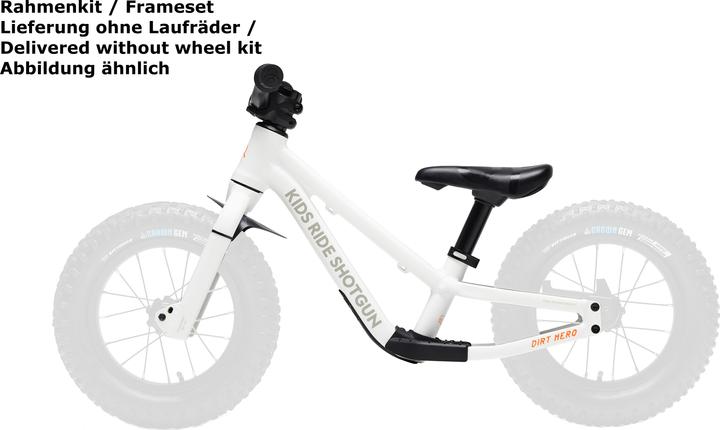 Actual product image Kids Ride Shotgun Dirt Hero wheel frame kit, 12"/14", white (14")