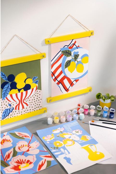 Produktbild Creativ Company Bastelfarbe Malen nach Zahlen mit Acrylfarben 4 Stück (Gelb, Mehrfarbig)