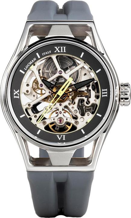 Produktbild Locman Italy Herrenuhr Montecristo Skeleton Automatik grau Ref. 0538 (Analoguhr, 42 mm)