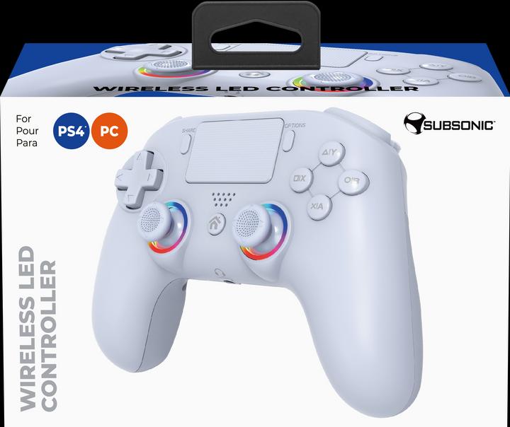 Image du produit Subsonic Contrôleur Led sans fil blanc pour PS4/PC (PC, PS4)