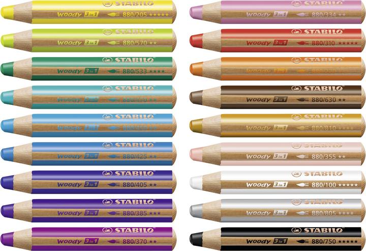 Actual product image STABILO Woody ARTY Case 18 colors + sharpener (Sorted, 18 x)