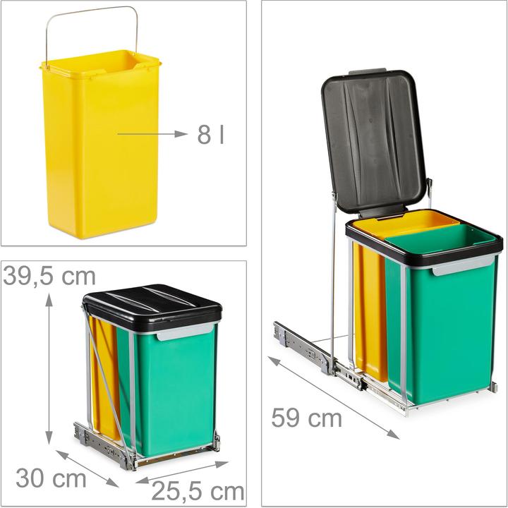 Actual product image Relaxdays Built-In Kitchen Bin, Compact (8 l)