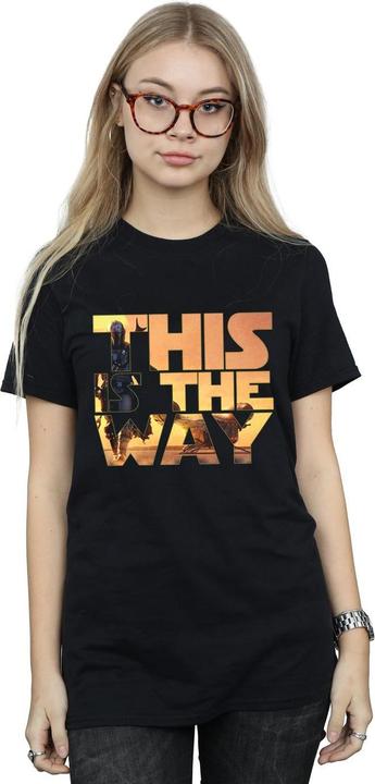 Immagine prodotto Star Wars The Mandalorian The Way Poster Text Maglietta Ampia Donna (S)