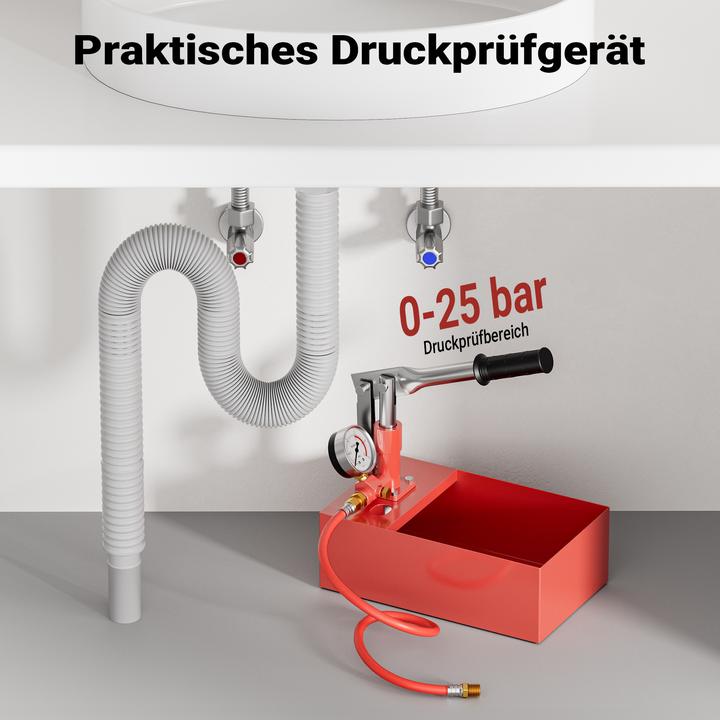 Produktbild Wiltec Befüllpumpe Prüfpumpe 25bar Abdrückpumpe Druckprüfpumpe Heizung Solar (Hauswasserpumpe)