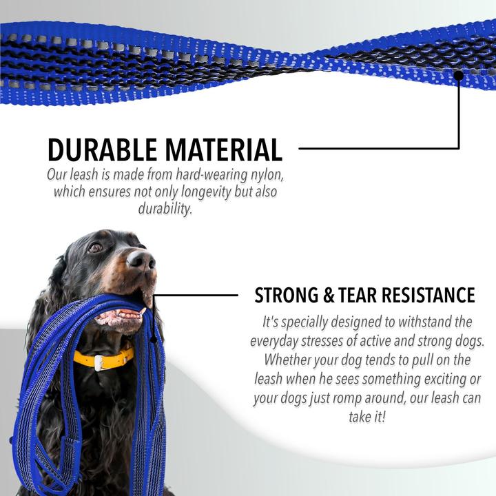 Image du produit Bluzelle 3m laisse de chien, double laisse avec mousqueton, réglable (Chien, Promenade)