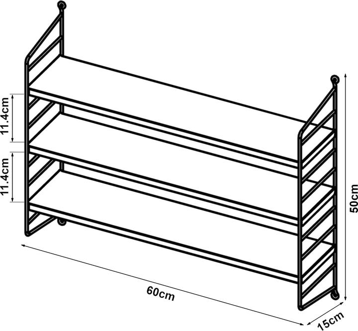 Image du produit En.Casa Étagère murale modulaire Strängnäs Lot de 2 Rouge