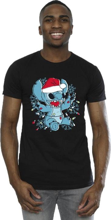 Produktbild Disney Lilo And Stitch Christmas Lights Sketch TShirt (S)