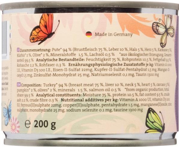 Produktbild Catz Finefood Bio No.511 Truthahn (Adult, 6 Stk., 200 g)