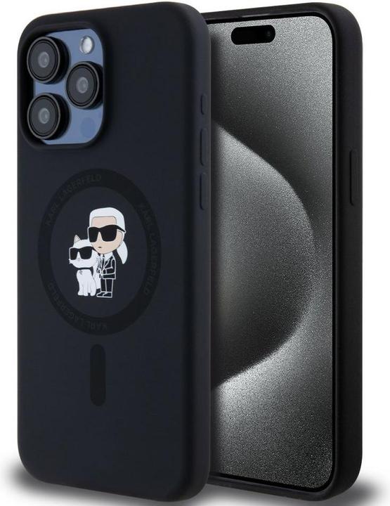 Actual product image Karl Lagerfeld KLHMP15XSCMKCRHK iPhone 15 Pro Max 6.7" czarny/black hardcase Silicone Karl & Choupet (Apple iPhone 15 Pro Max)