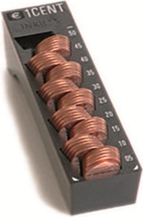 Inkiess Single coin holder mini cord 1 euro cent black