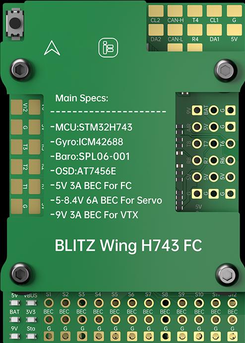 Image du produit iFlight Contrôleur de vol BLITZ Wing H743 (Télécommande de drone)