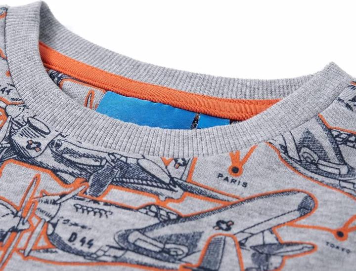 Produktbild VidaXL Kinder-Sweatshirt Grau Melange 128,Material: 85 % Baumwolle (128)
