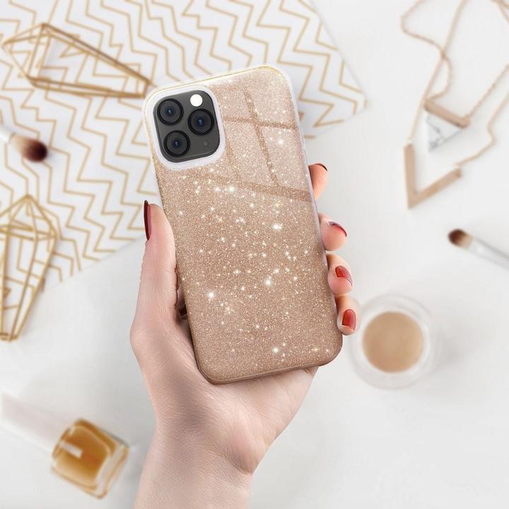 Produktbild König Design Handyhülle für Xiaomi Redmi 9C Schutzcase Cover Bumper Schale Glitzer Gold Neu (Xiaomi Redmi 9C)