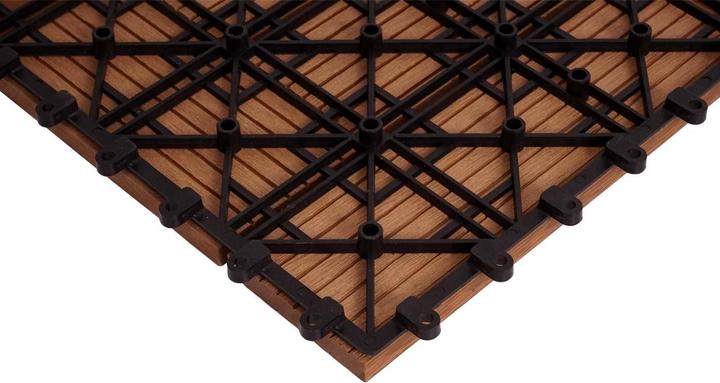 Immagine prodotto Swisshandel24 Piastrella per pavimento angolare WPC Rodano + Finitura, Terrazza effetto legno, 30x30cm Premium (1 x, 30 x 30 cm)